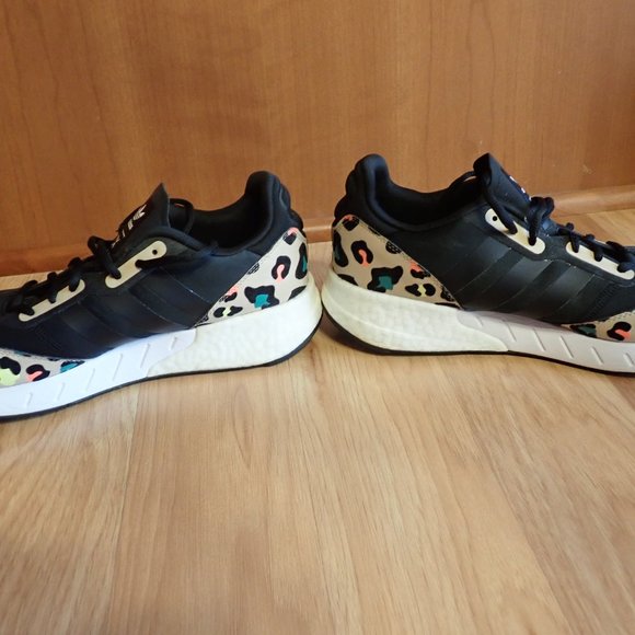 Adidas ZX 1K Boost "Leopard Print" Women's Shoes Core Black-Pale Nude H00669 - Picture 9 of 10